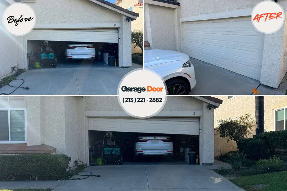 Before and after: garage door repair Mechanicsville, VA